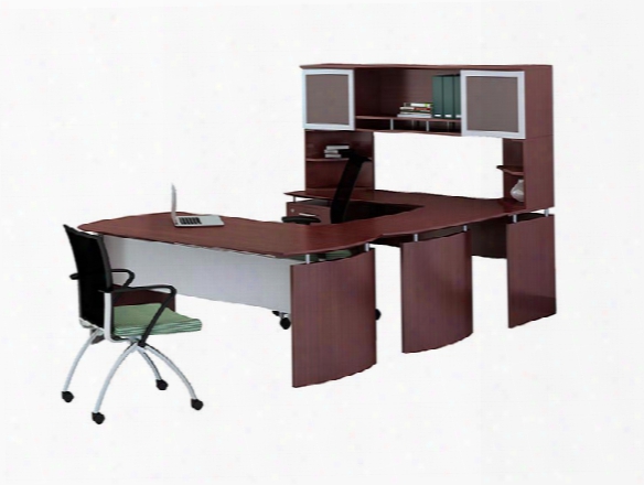 63" U Shaped Desk With Hutch By Mayline Office Furniture
