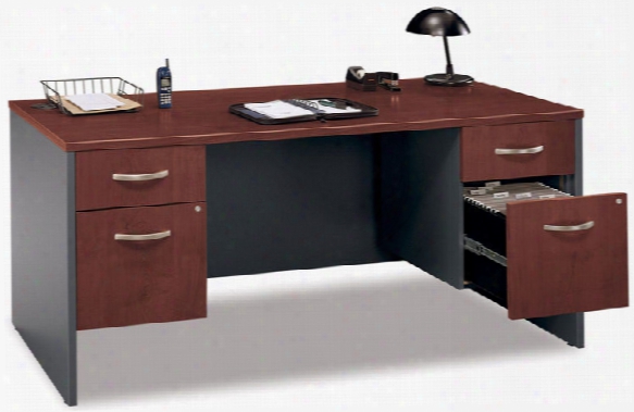 66" Double Pedestal Executive Desk By Bush