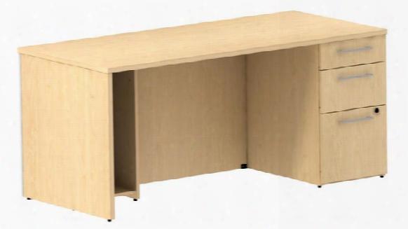 66" Single Pedestal Desk By Bush