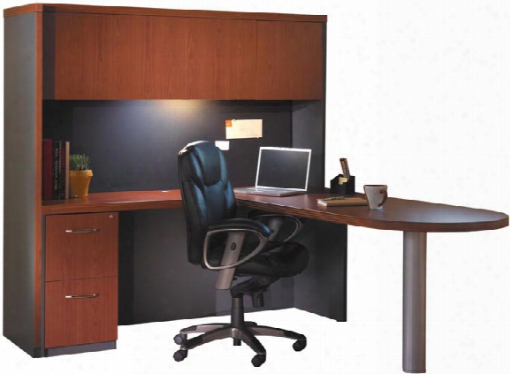 66" X 84" L Shaped Peninsuka Desk With Hutch By Mayline Office Furniture