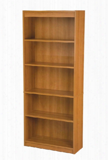 72" Cappuccino Cherry Bookcase With 5 Shelves By Bestar