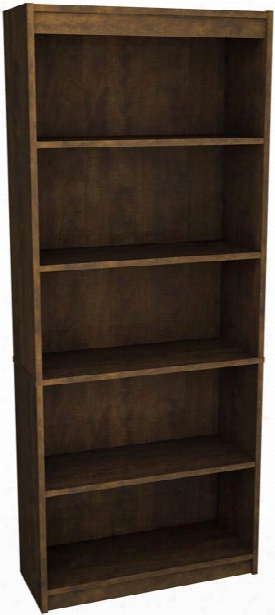 72" Chocolate Bookcase With 5 Shelves By Bestar