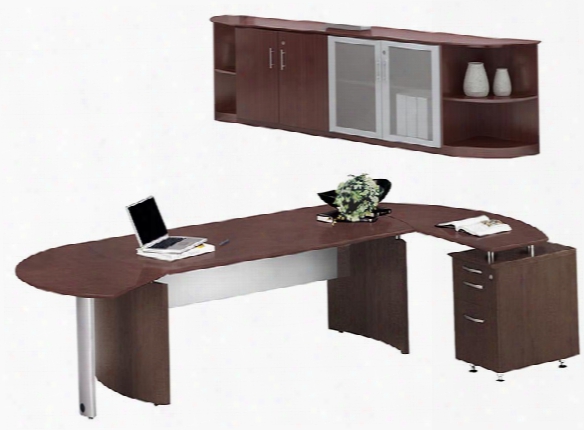 72" Desk With Return And Low Wall Cabinet By Mayline Office Furniture