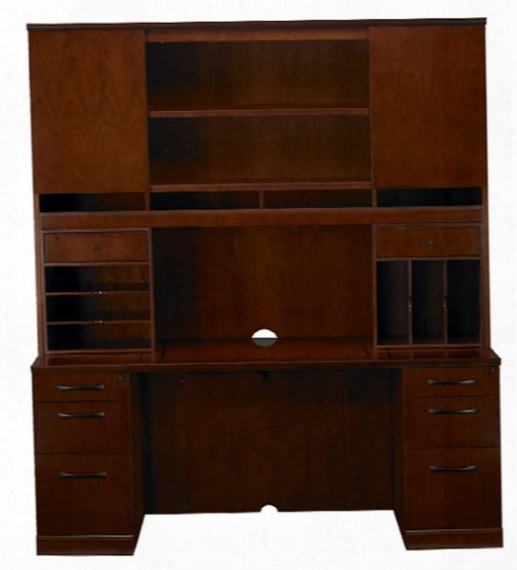 72" Double Pedestal Credenza With Hutch By Mayline Office Furnitur