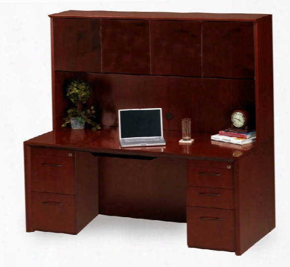 72" Wood Credenza With Hutch By Mayline Office Furniture