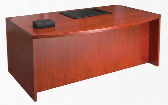 72" Wood Veneer Bow Front Desk Shell By Mayline Office Furniture