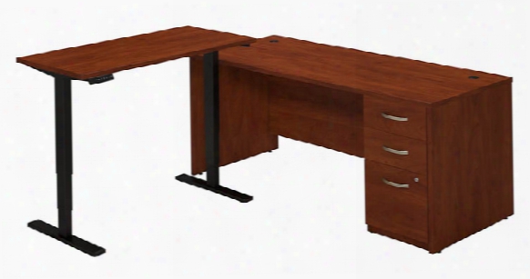 72"w L Desk With Height Adjustable Standing Return By Bush