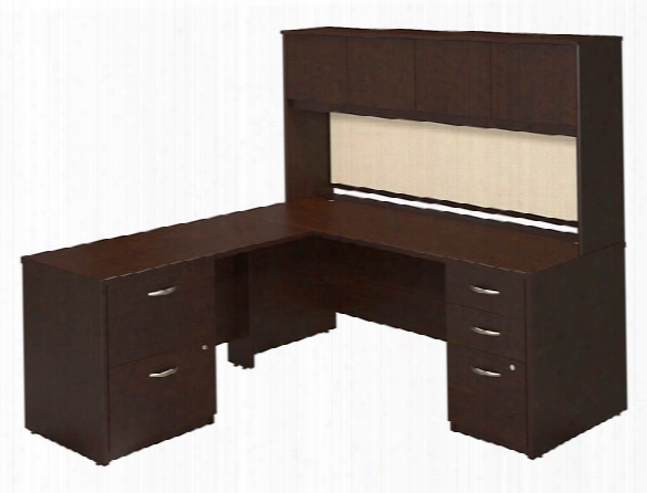 72"w X 30"d Desk Shell With 48"w Return, Hutch And Storage By Bush