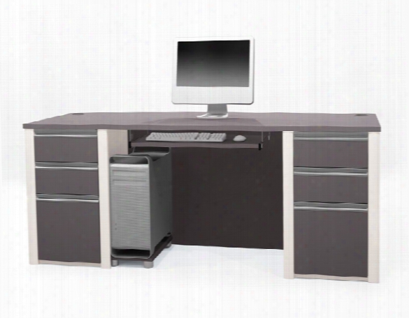 Bow Front Double Pedestal Executive Desk 93850 By Bestar