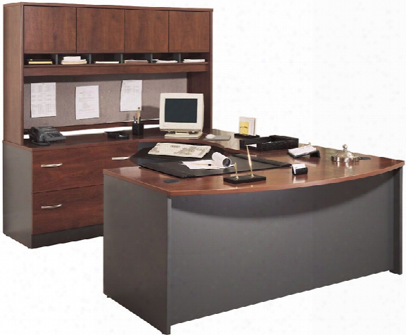 Bow Front U Shaped Desk With Hutch By Bush