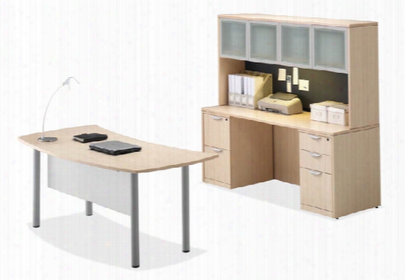 Desk With Credenza & Huch By Office Source