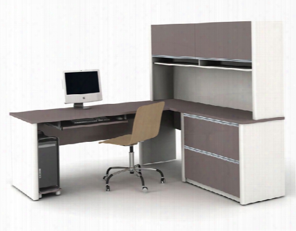 Desk With Hutch And Return 93867 By Bestar