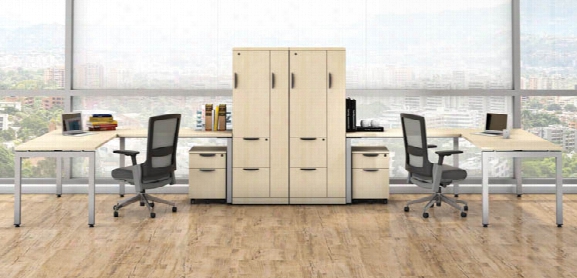 Double L Shaped Desk Units By Office Source