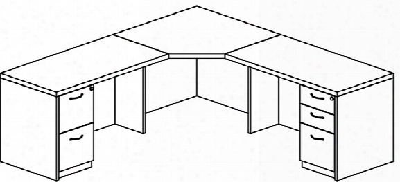 Double Pedestal Corner Desk By Mayline Office Furniture