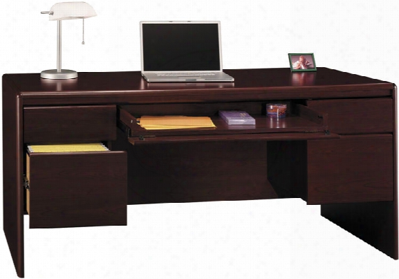 Double Pedestal Desk With Center Drawer By Bush