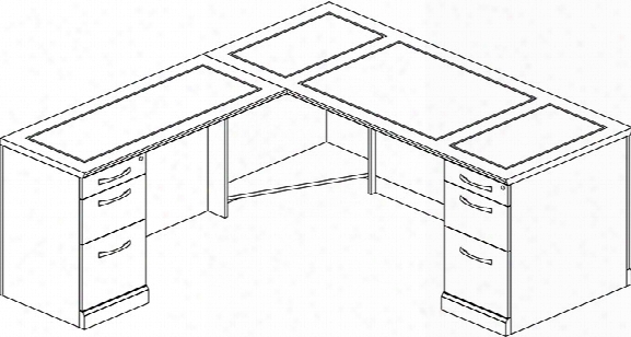 Double Pedestal L Shaped Desk By Mayline Office Furniture