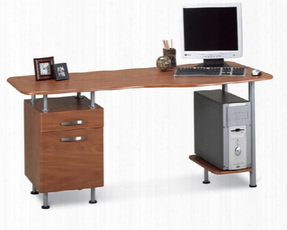 Espresso Pc Desk With File By Mayline Office Furniture