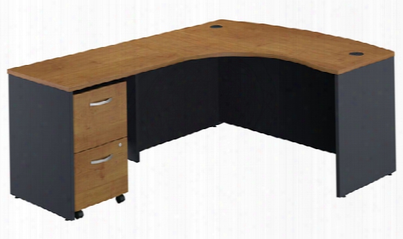 L Shaped Desk With 2 Drawer File By Bush