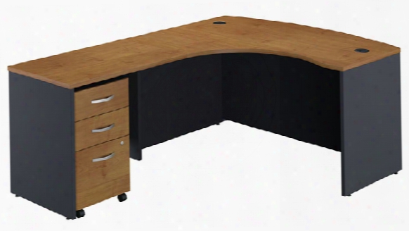 L Shaped Desk With 3 Drawer File By Bush