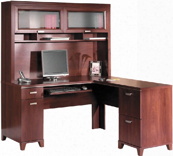 L Shaped Desk With Hutch By Bush