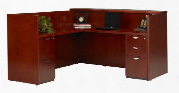 L Shaped W Ood Veneer Reception Desk By Mayline Office Furniture