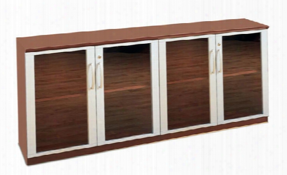 Low Wall Cabinet With Glass Doors By Mayline Office Furniture