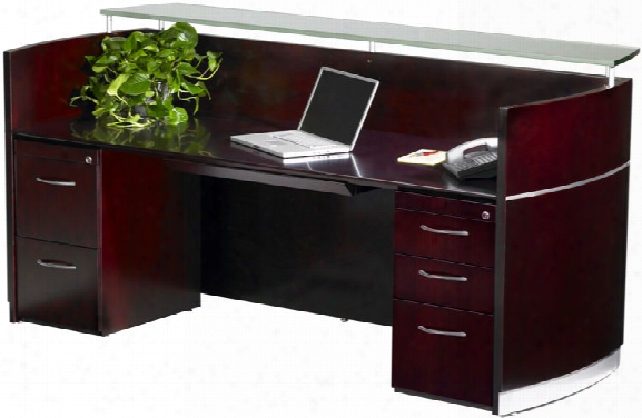 Napoli Double Pedestal Reception Station By Mayline Office Furniture