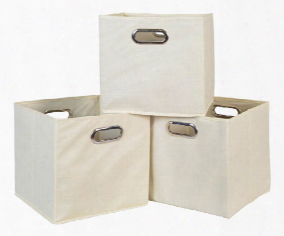 Niche Cubo Set Of 3 Foldable Fabric Storage Bins By Regency Furniture