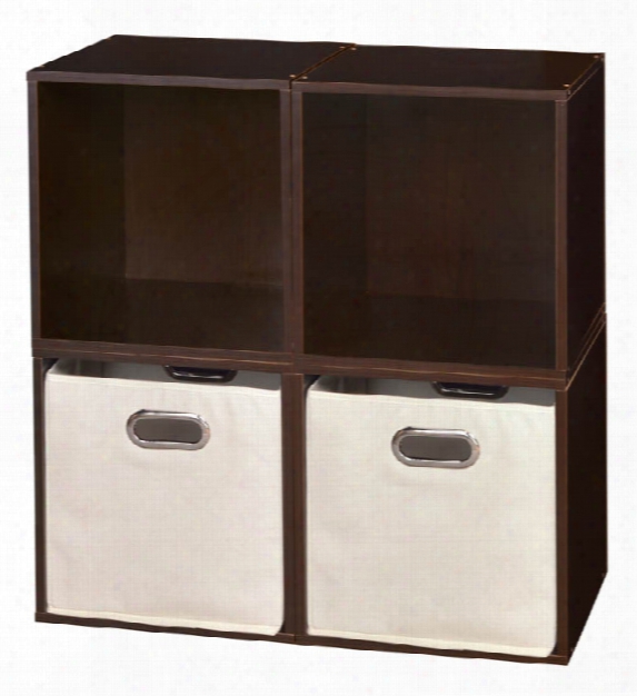 Niche Cubo Storage Set - 4 Cubes And 2 Canvas Bins By Regency Furniture