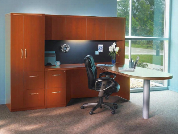 Peninsula L Shaped Desk With Additional Storage By Mayline Office Furniture