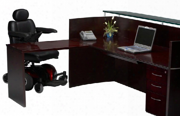 Reception Station With One Pedestal By Mayline Office Furniture