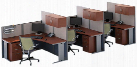 Set Of 3 L Workstations By Bush