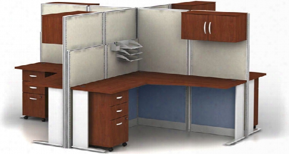 Set Of 4 L Workstations By Bush