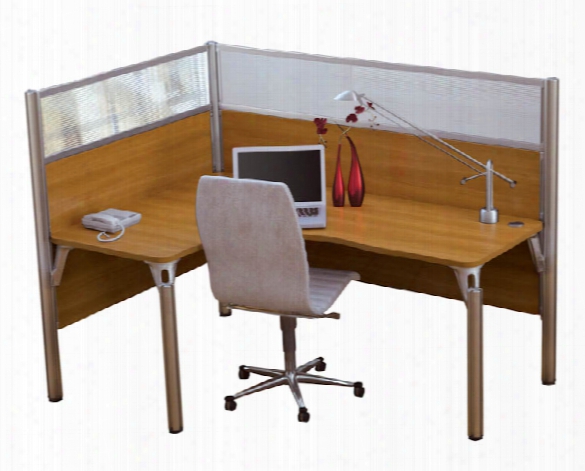 Single L Desk Workstation With Privacy Panels By Bestar