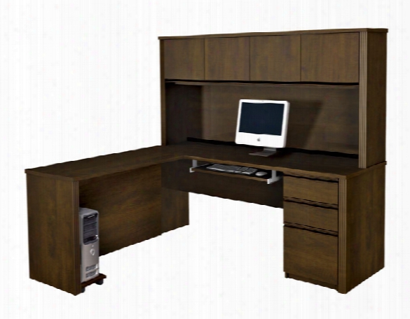 Single Pedestal L Shaped Desk With Hutch 9972 B Ybestar