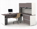 Desk with Hutch and Return 93867 by Bestar