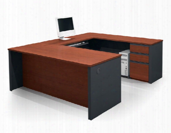 U Shaped Desk With 2 Pedestals By Bestar