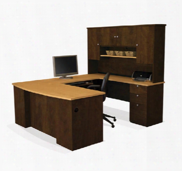 U Shaped Desk With Hutch By Bestar