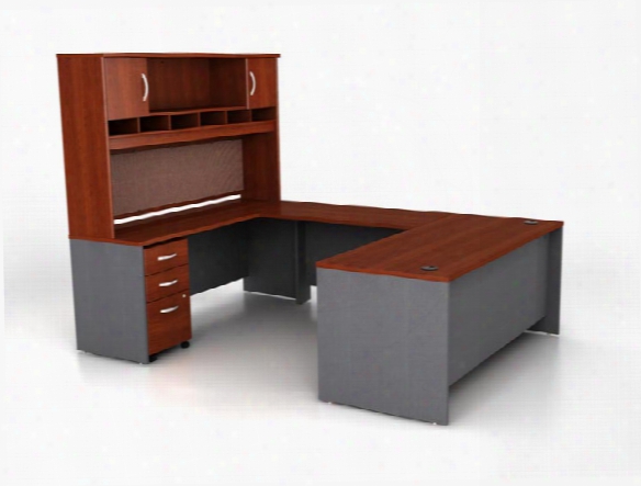 U Shaped Desk With Hutch By Bush