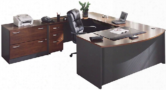 U Shaped Desk With Lateral File By Bush