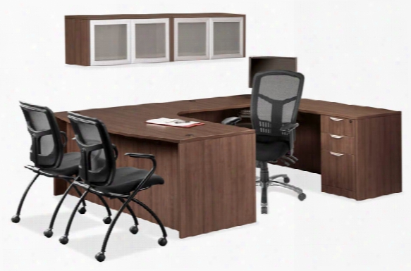 U Shaped Desk With Open Hutch By Office Source