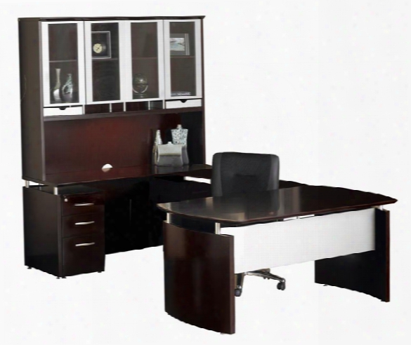 U Shaped Napoli Desk With Hutch By Mayline Office Furniture