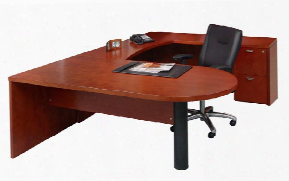 U Shaped Single Pedestal Peninsula Desk By Mayline Office Furniture