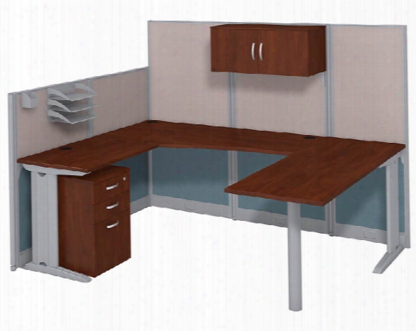 U Shaped Workstation With Storage By Bush