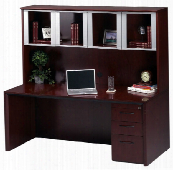 Wood Desk With Hutch By Mayline Officw Furniture