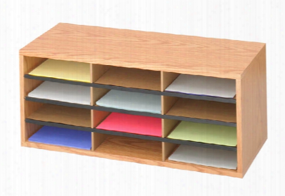 12 Compartment Wood Literature Organizer By Safco Office Furniture