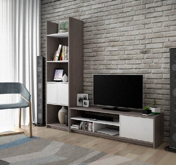 2-piece Tv Stand And Storage Tower Set By Bestar