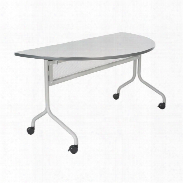 48" X 24" Mobile Training Table, Half Round By Safco Office Furniture