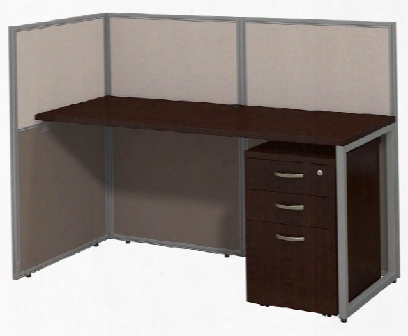 60"w Straight Desk Open Office With 3 Drawer Mobile Pedestal By Bush