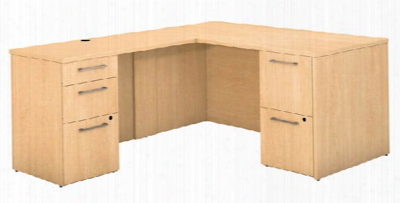 60"w X 30"d L Shaped Office Desk With 2 And 3 Drawer Pedestals And Return By Bush